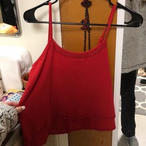 Red swing crop top